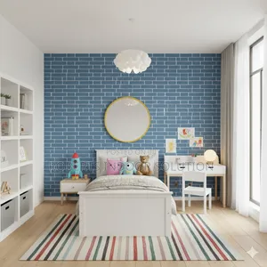 Refresh Corners With Blue Brick Wallpaper 0.45×10m