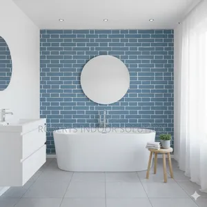 Inspire Modern Interiors With Blue Brick Wallpaper 0.45×10m