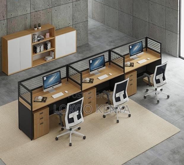 Workstation; Office 3- Way Modular Modern Computer Working Station