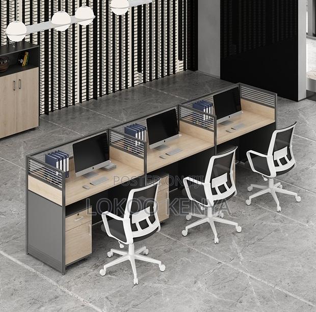 Workstation; Office 3- Way Modular Modern Computer Working Station - thumbnail 2