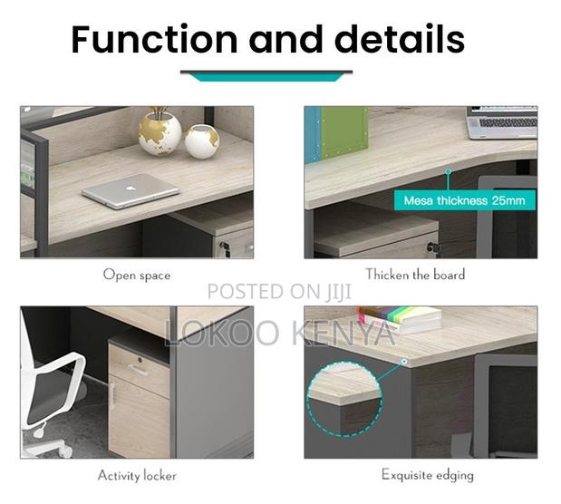 Workstation; Office 3- Way Modular Modern Computer Working Station - thumbnail 3