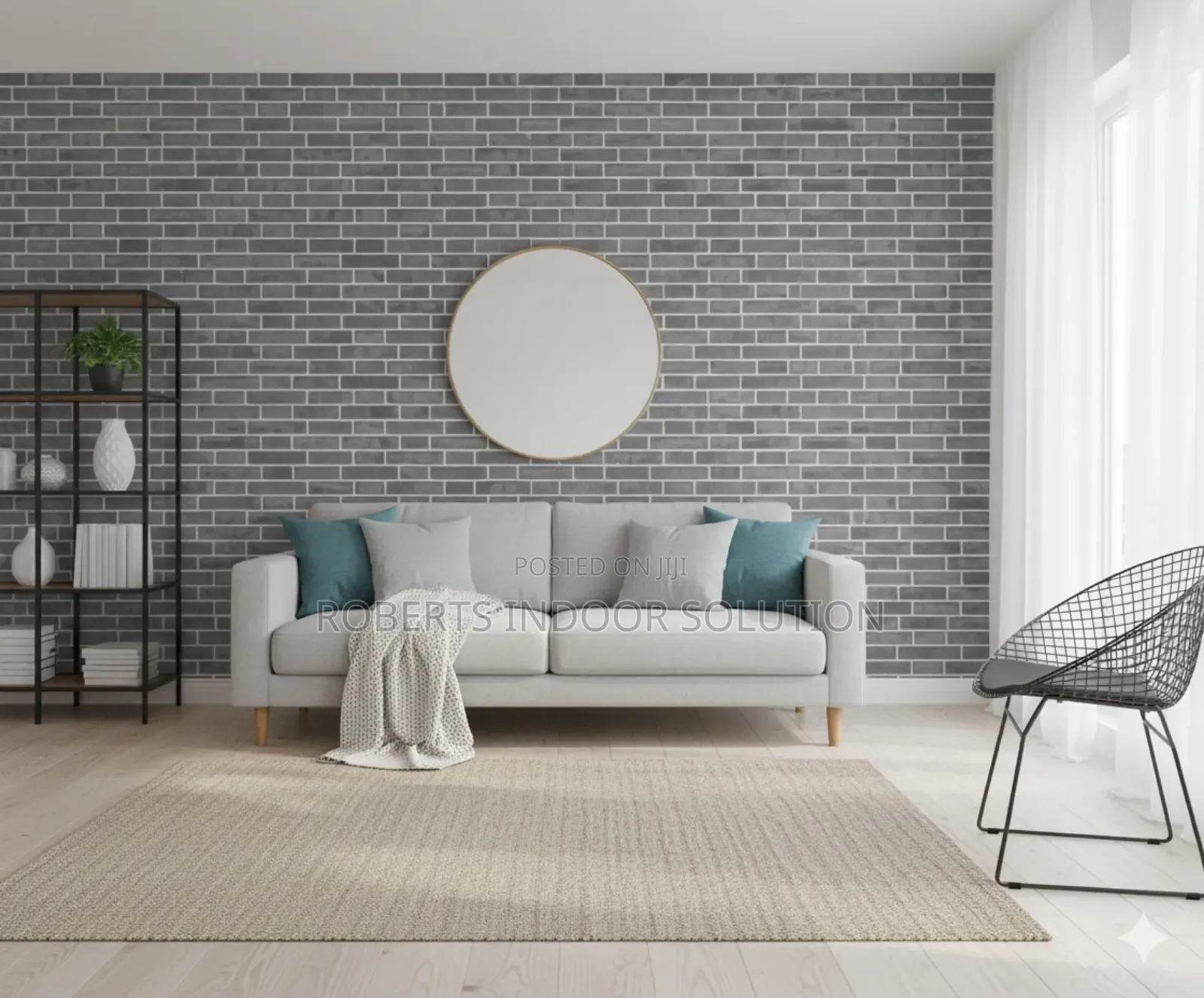 Transform Your Walls With Grey Brick Wallpaper 0.45×10m