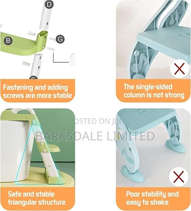 Kids Baby Foldable Potty Training Seat Step Stool Ladder - thumbnail 3