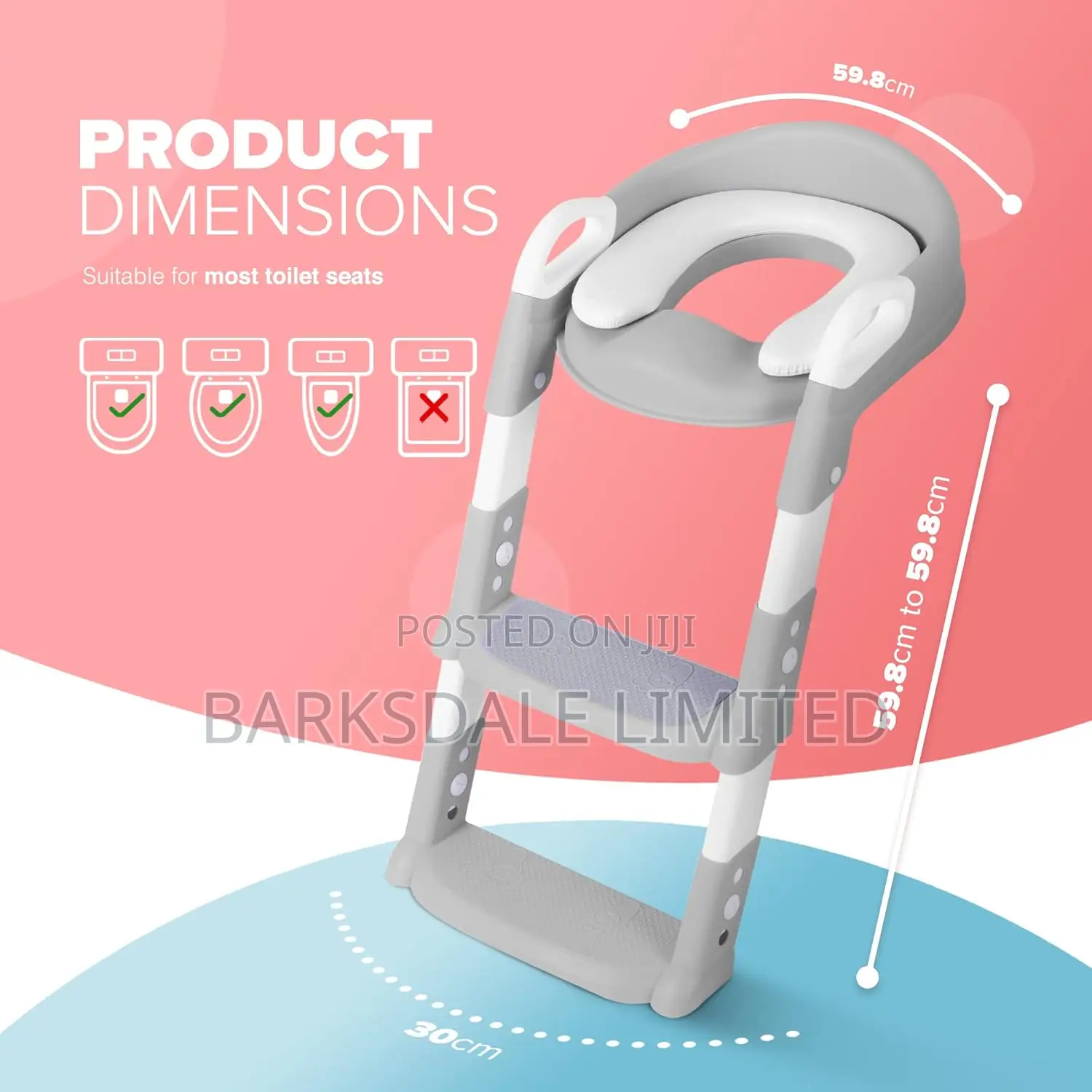 Kids Baby Foldable Potty Training Seat Step Stool Ladder