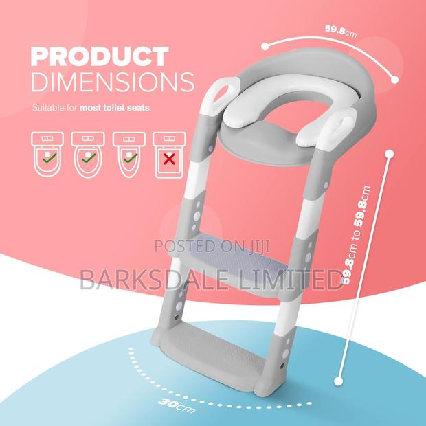Kids Baby Foldable Potty Training Seat Step Stool Ladder - thumbnail 8