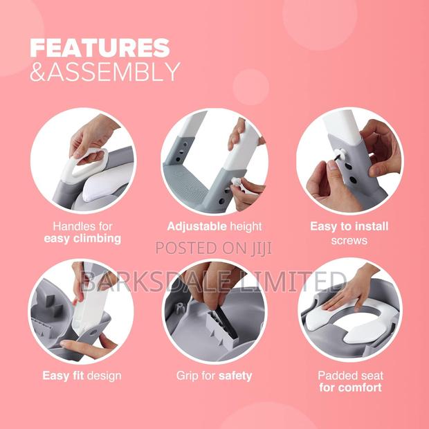 Kids Baby Foldable Potty Training Seat Step Stool Ladder - thumbnail 10