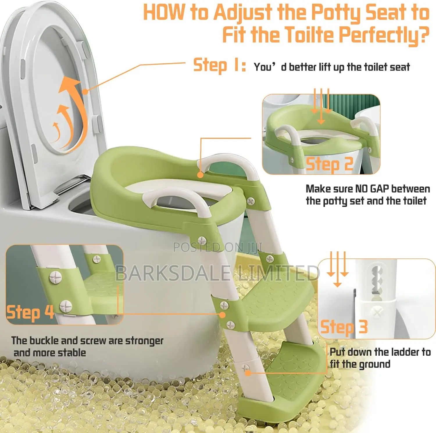 Kids Baby Foldable Potty Training Seat Step Stool Ladder