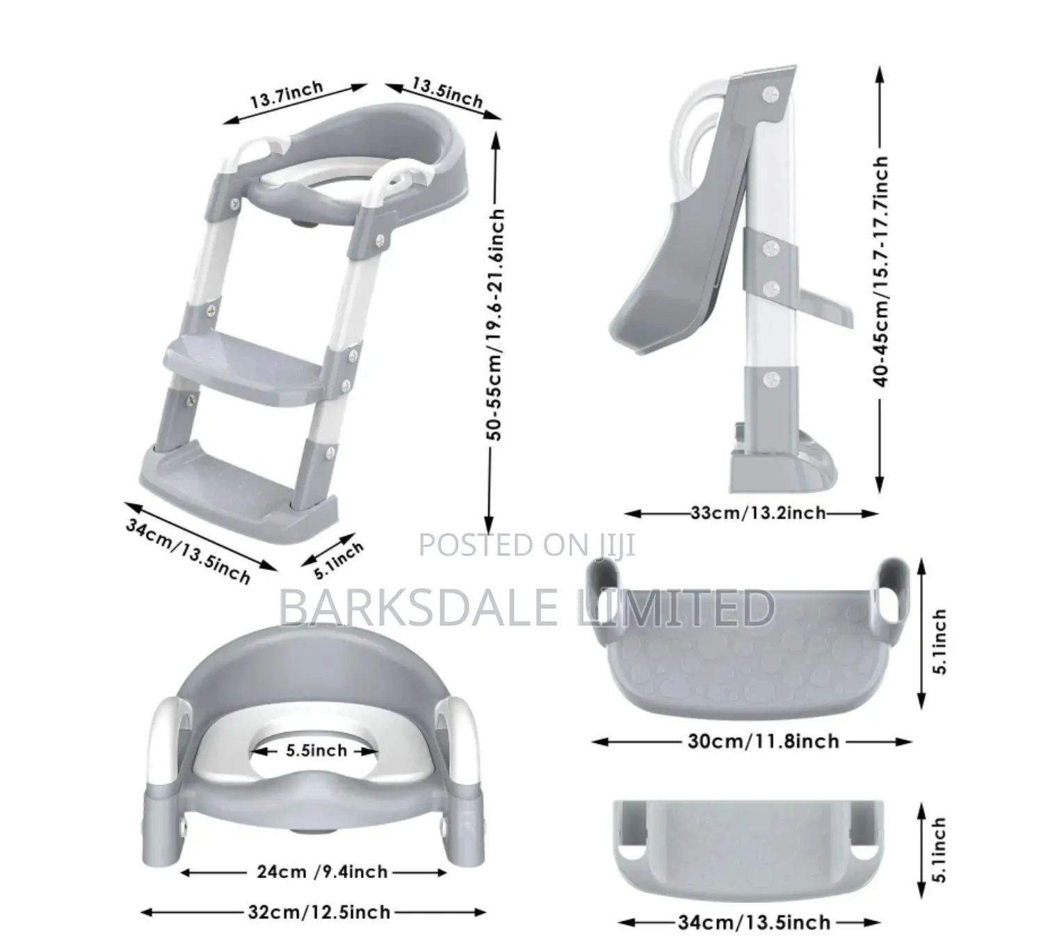 Kids Baby Foldable Potty Training Seat Step Stool Ladder