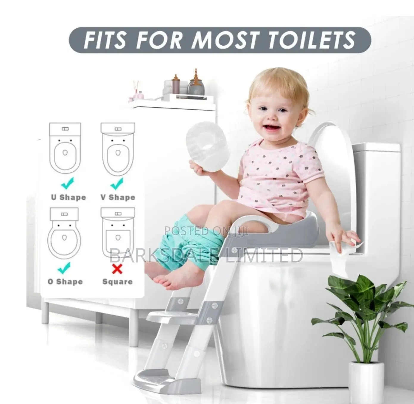 Kids Baby Foldable Potty Training Seat Step Stool Ladder