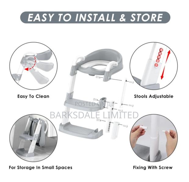 Kids Baby Foldable Potty Training Seat Step Stool Ladder - thumbnail 17