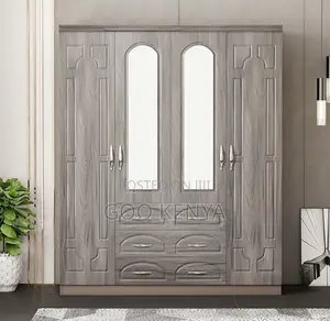 Home Wardrobe; Modern 4-Door Wooden Bedroom Wardrobe Closet