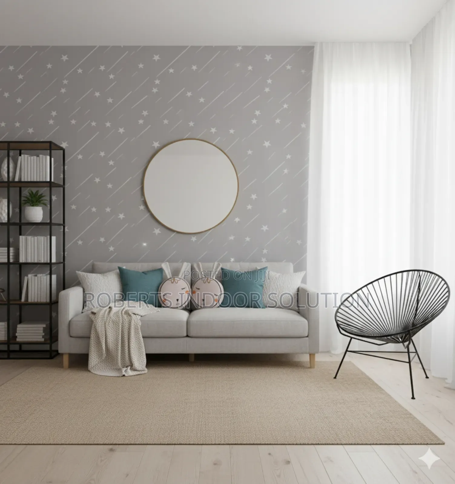 Grey Star 0.45×10m – Create Calm, Cozy Walls Easily