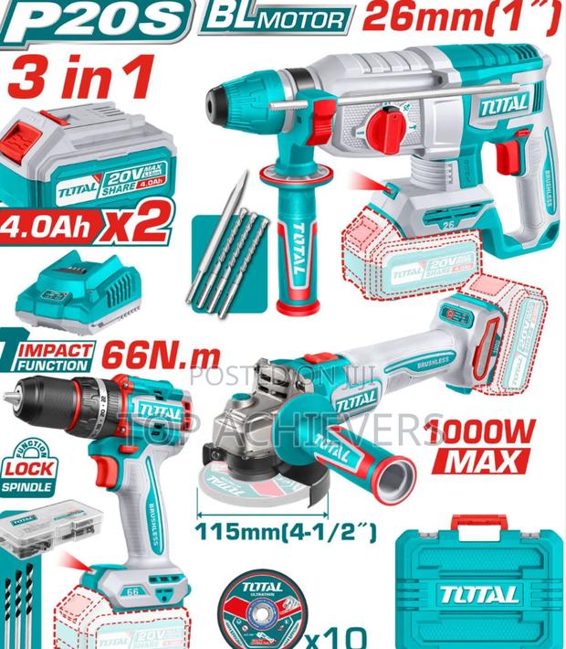 3in1 Cordless Tools Kit(Drill+Grinder+Rotary Hammer) - main view