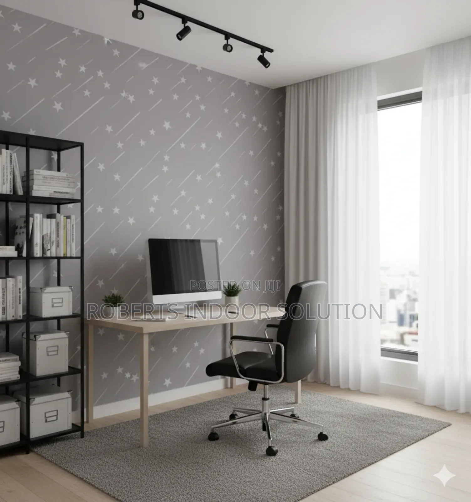 Moonlight Grey Star 0.45×10m – Easy Diy Wall Transformation