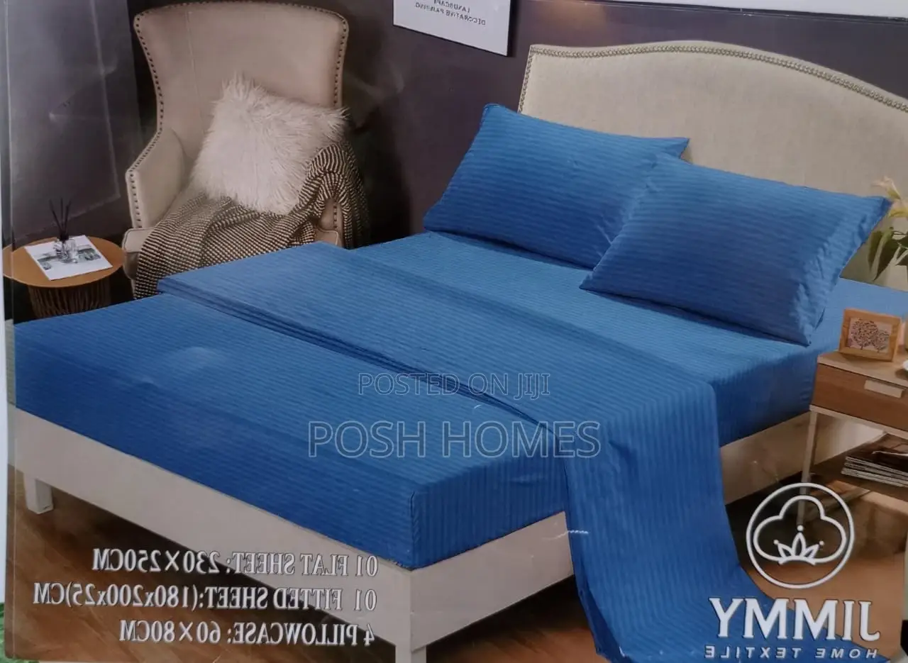 Blue Quality Hotel Bed Sheets and Mattress Covers