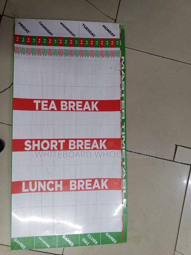 4ft X 2ft Master Time Table - main view