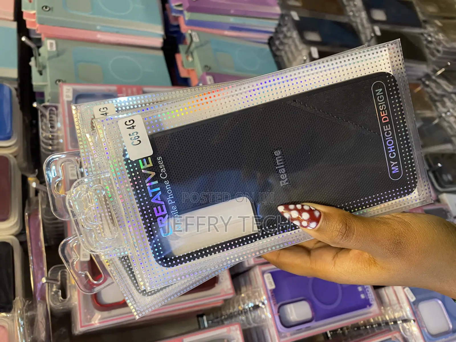 Daraz Realme C65 4g Luxury Carbon Fiber Leather Back Case