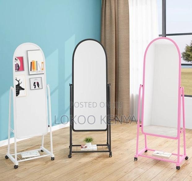 Mirror; Full Length Metal Framed Make Up Standing Mirror