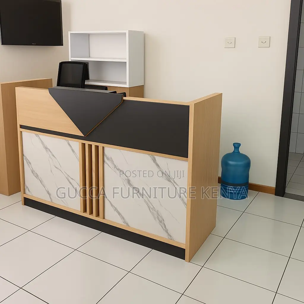 2.0m Executive Imported Brown Reception Front Desk