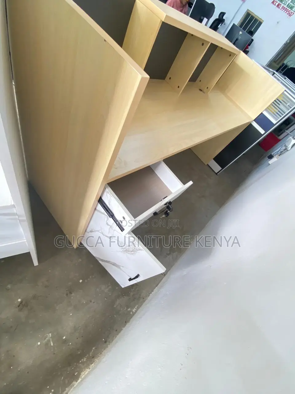2.0m Executive Imported Brown Reception Front Desk
