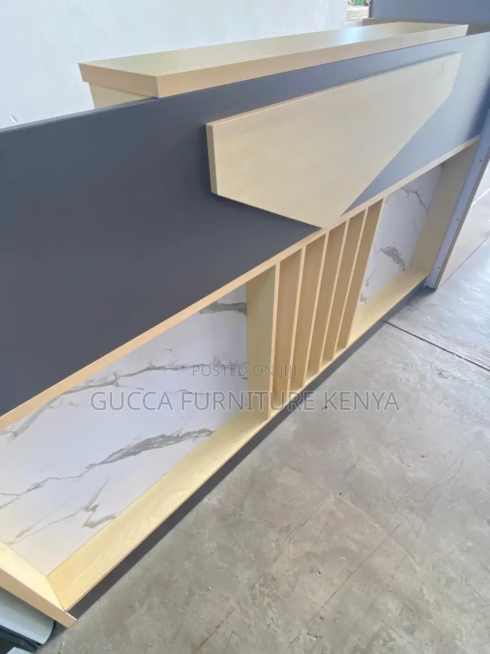 2.0m Executive Imported Brown Reception Front Desk
