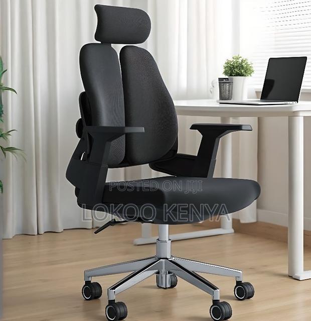 Office Chair; Full Fabric High Back-Dual Orthopedic Office Chair