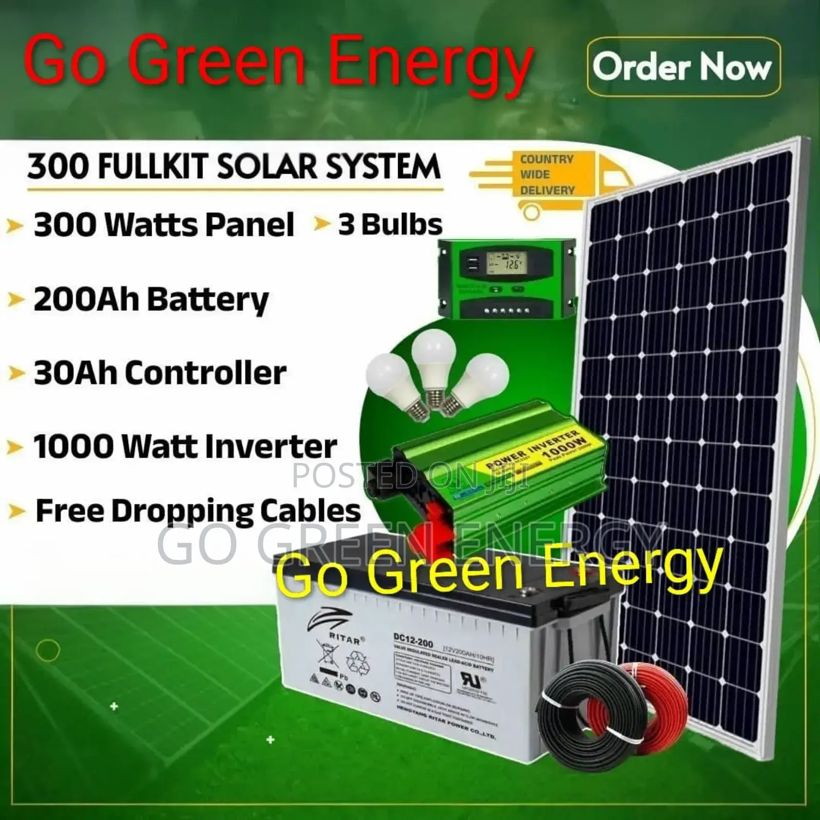 300w Solar Lighting Full Kit