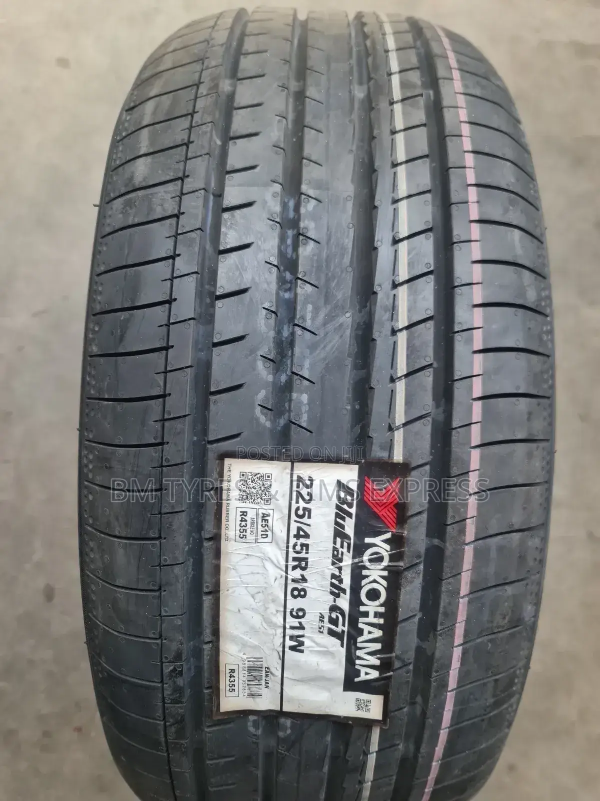 225 /45 R18 Yokohama Tyres (Blueath) Japan.