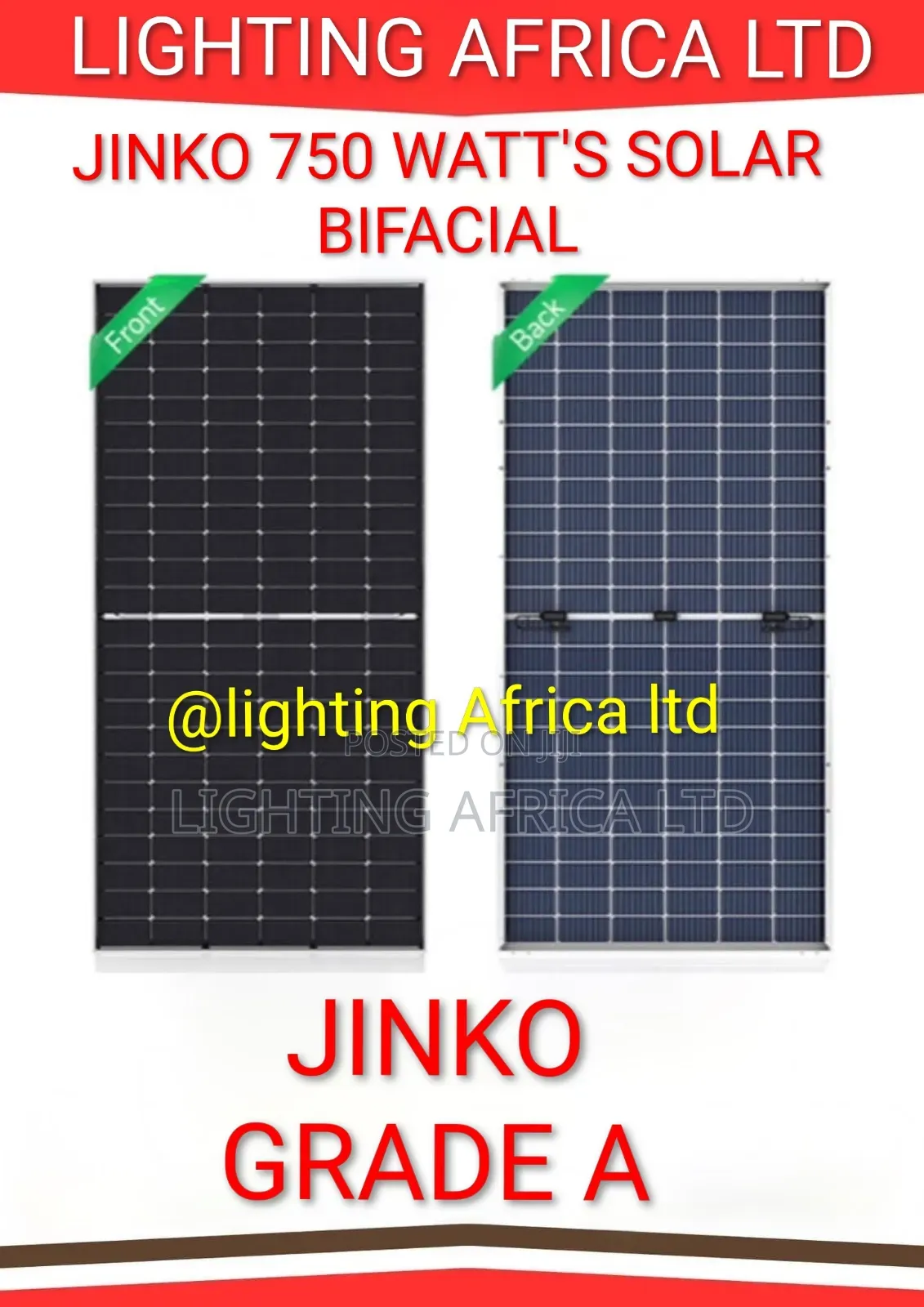 750 Watts Jinko Solar Panels Monocrystalline Bifacial