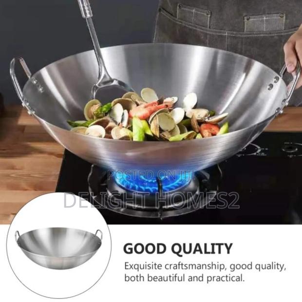 Aluminum Two Sided-Handle Wok Frying Pan_haw