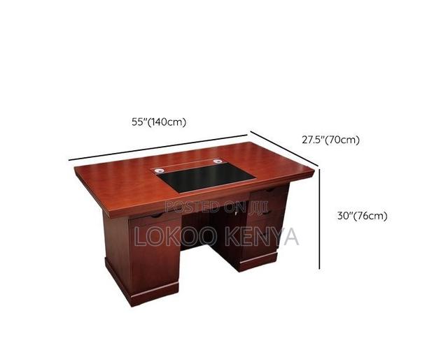 Office Desk; Executive Mahogany 1.4 M Rectangular Office Computer Desk - thumbnail 2