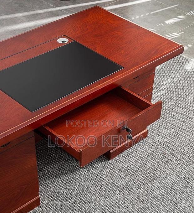 Office Desk; Executive Mahogany 1.4 M Rectangular Office Computer Desk - thumbnail 7
