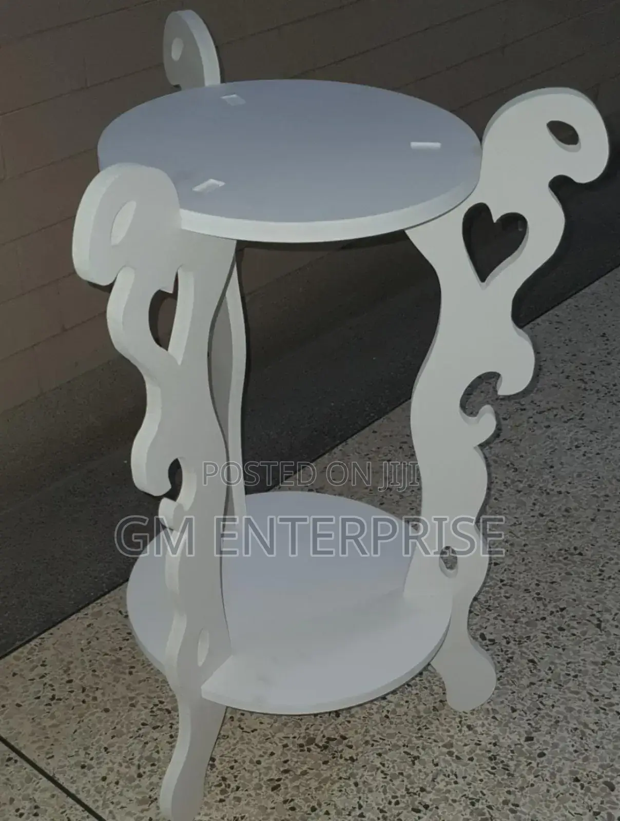 *3 Legged 2 Layer White Decor Table
