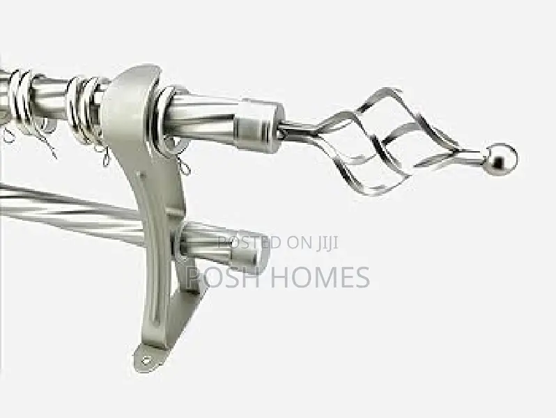 2m Silver Imported Strong Curtain Rods