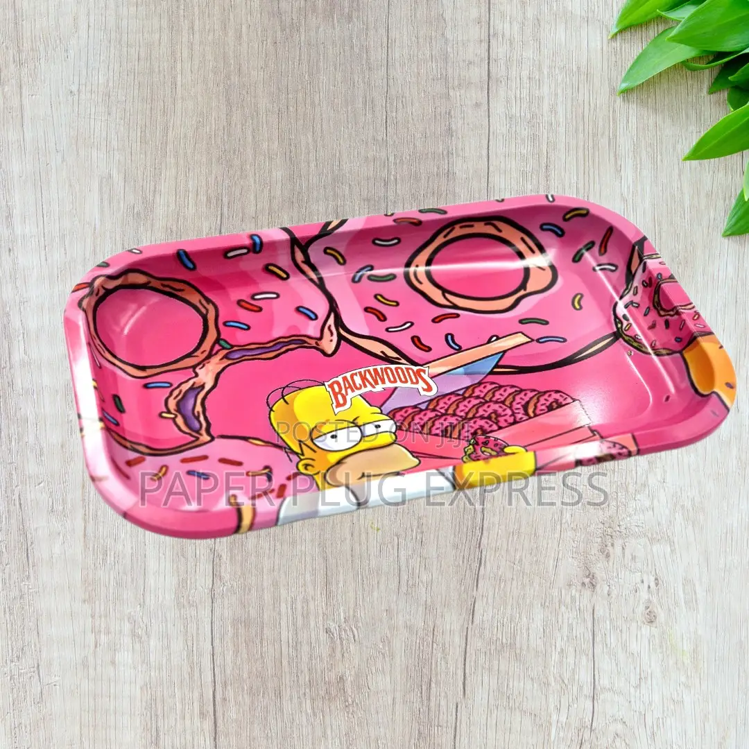 Backwoods Heavy-Duty Rolling Tray 11.5" X 7.5" - Simpsons Pink Donut