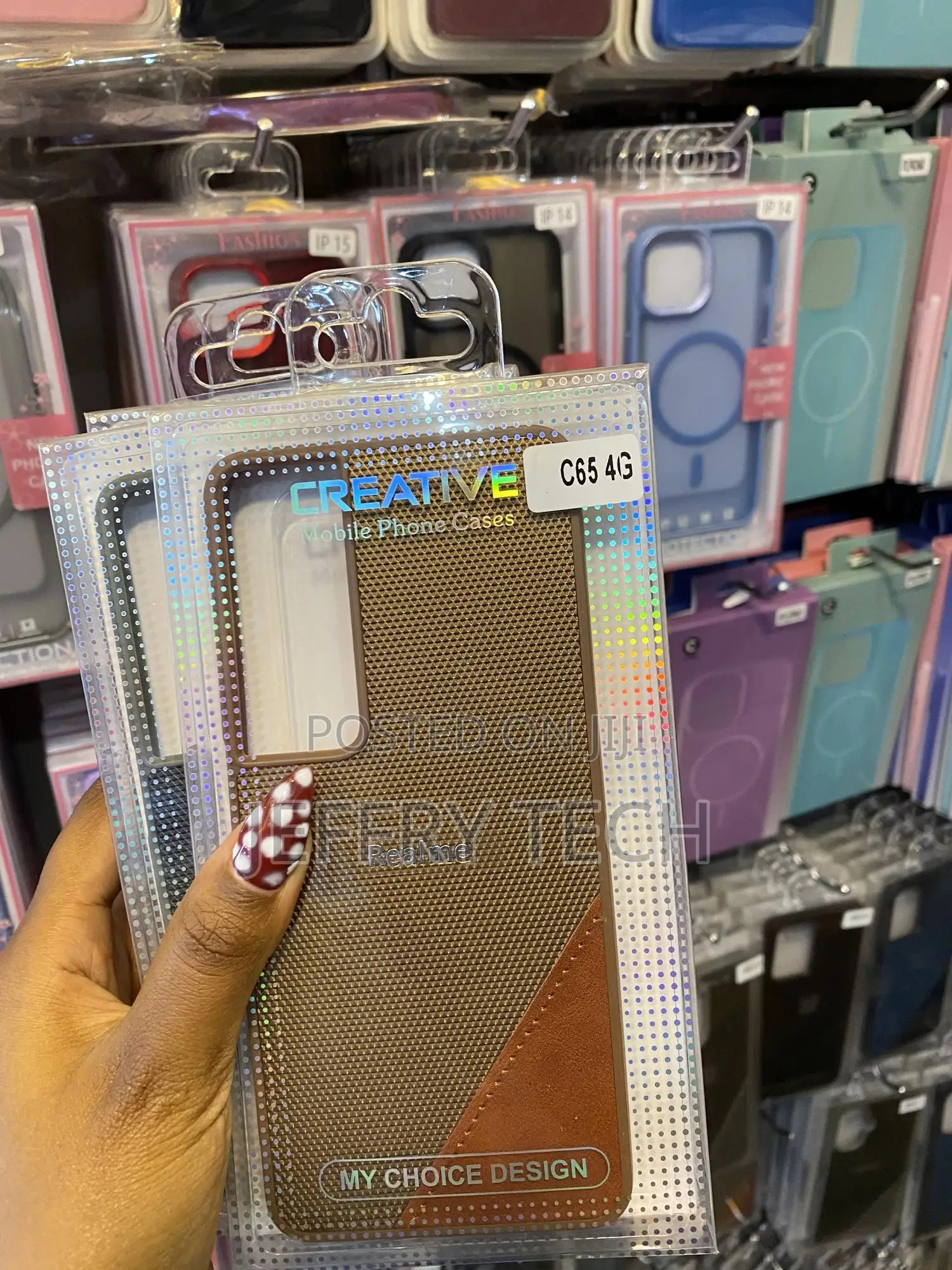 Miliki Realme C65 4g Luxury Carbon Fiber Leather Case