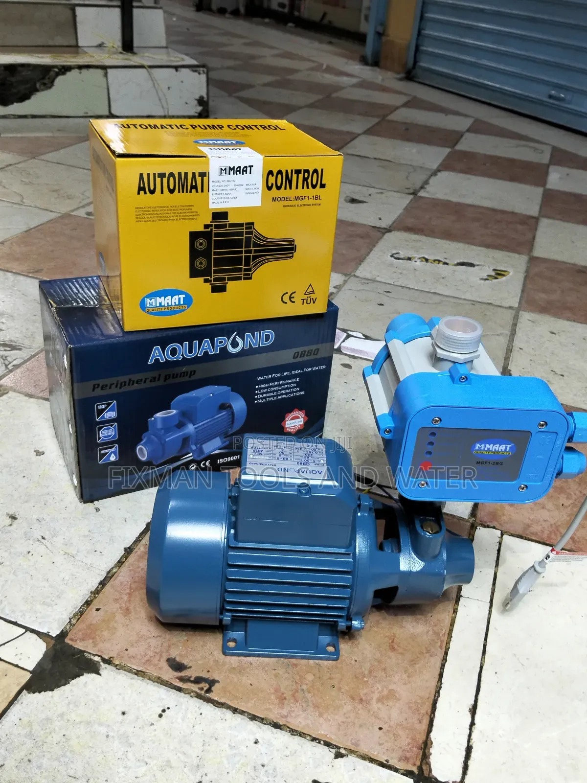 Domestic Flats Aquapond Booster Pump 1 Hp 60m Head and Control Switch