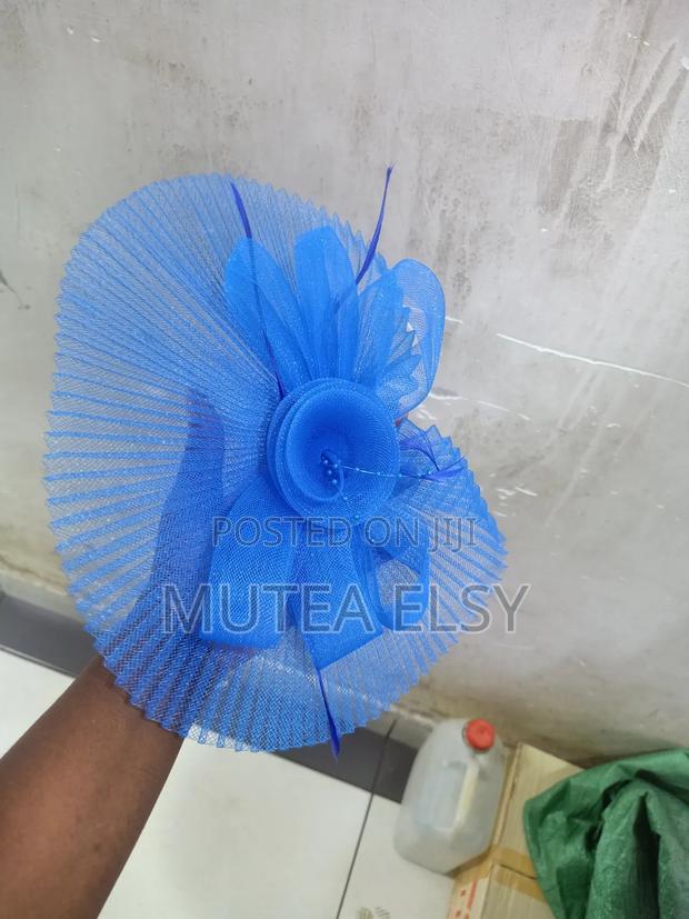 Navyblue,Ocean Royal Blue Elegant Mesh Fascinators - thumbnail 3