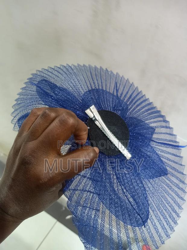 Navyblue,Ocean Royal Blue Elegant Mesh Fascinators - thumbnail 5