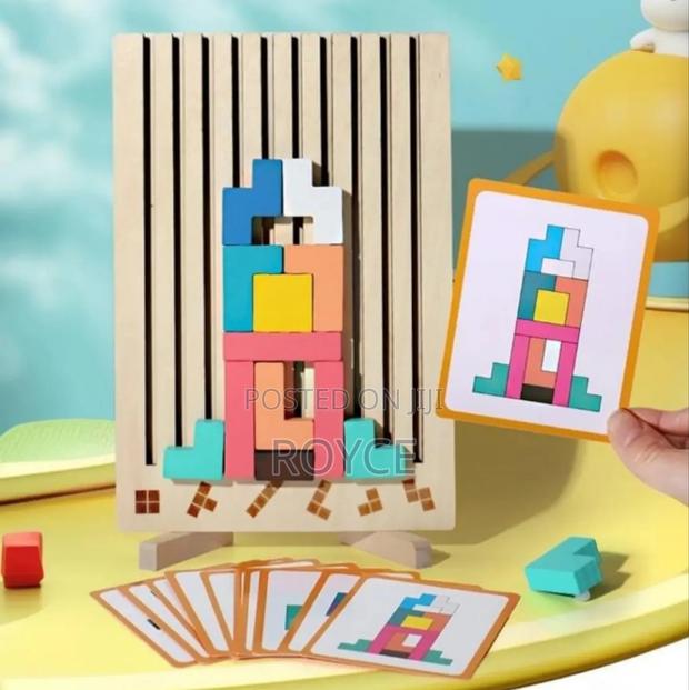 40pcs Versatile Tetris Stacking Wooden Blocks - thumbnail 2