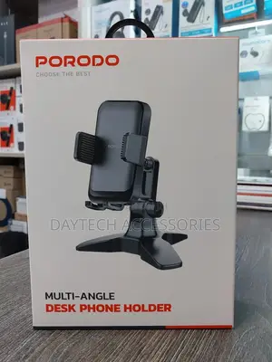 Porodo Multi-Angle Desk Phone Holder With Stable Tripod Base.