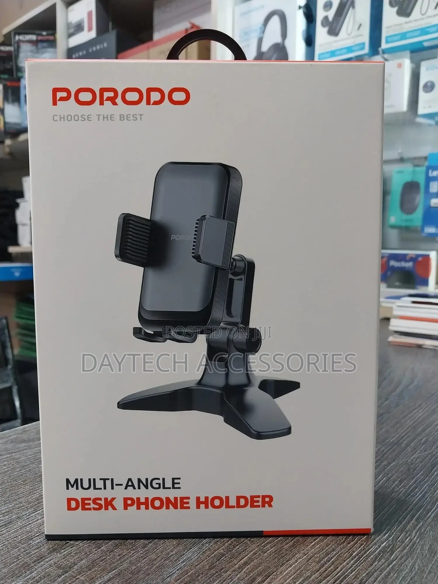 Porodo Multi-Angle Desk Phone Holder - Black