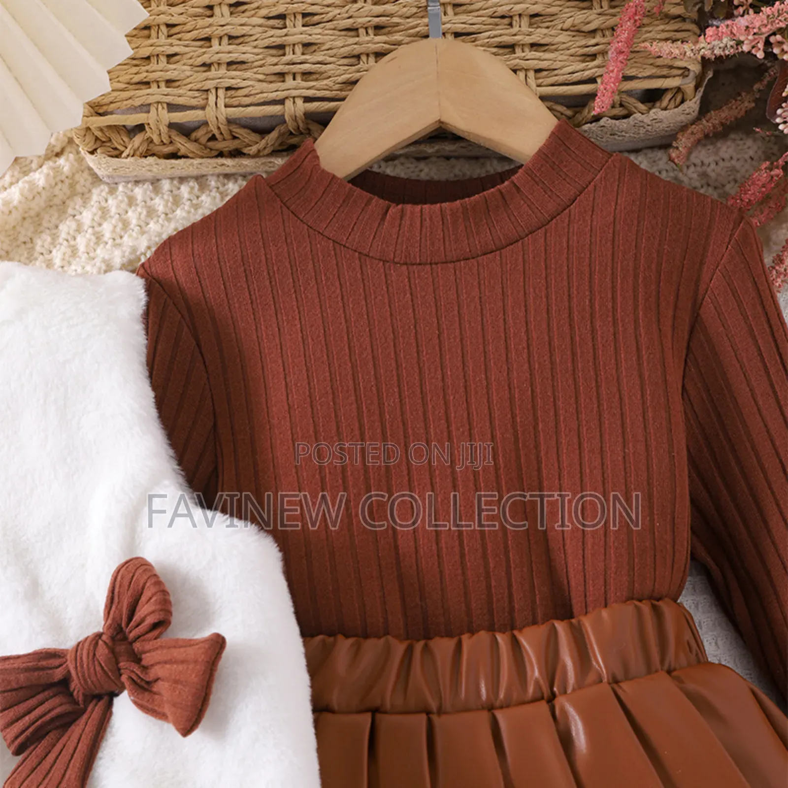 3pc Quality Girls Pleated Skirt Set