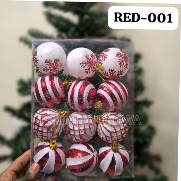 *12 Pc Decor Balls Red-001 - main view