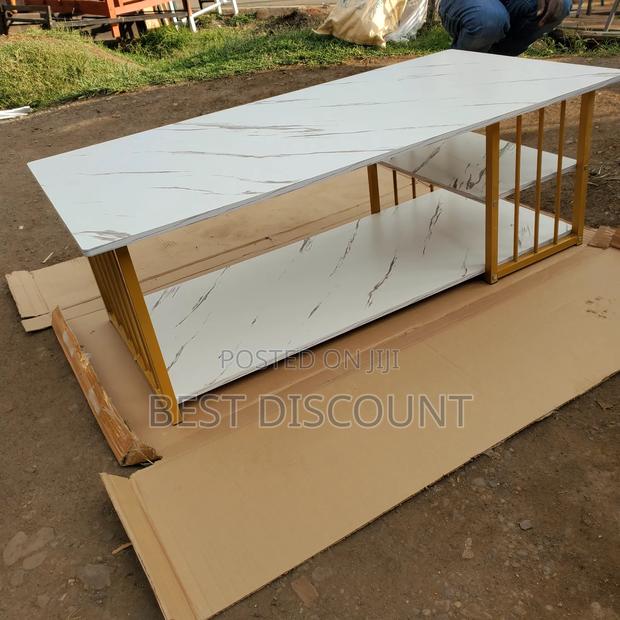 Modern Wooden Coffee Table -Marble Effect - main view