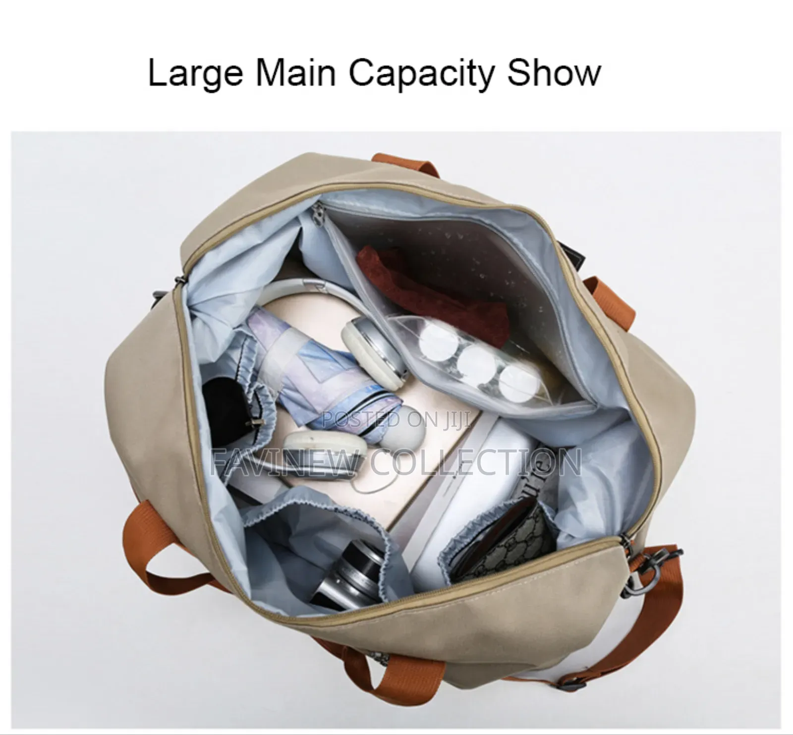 Large Capacity Travel Bag With Bottom Shoe Compartment