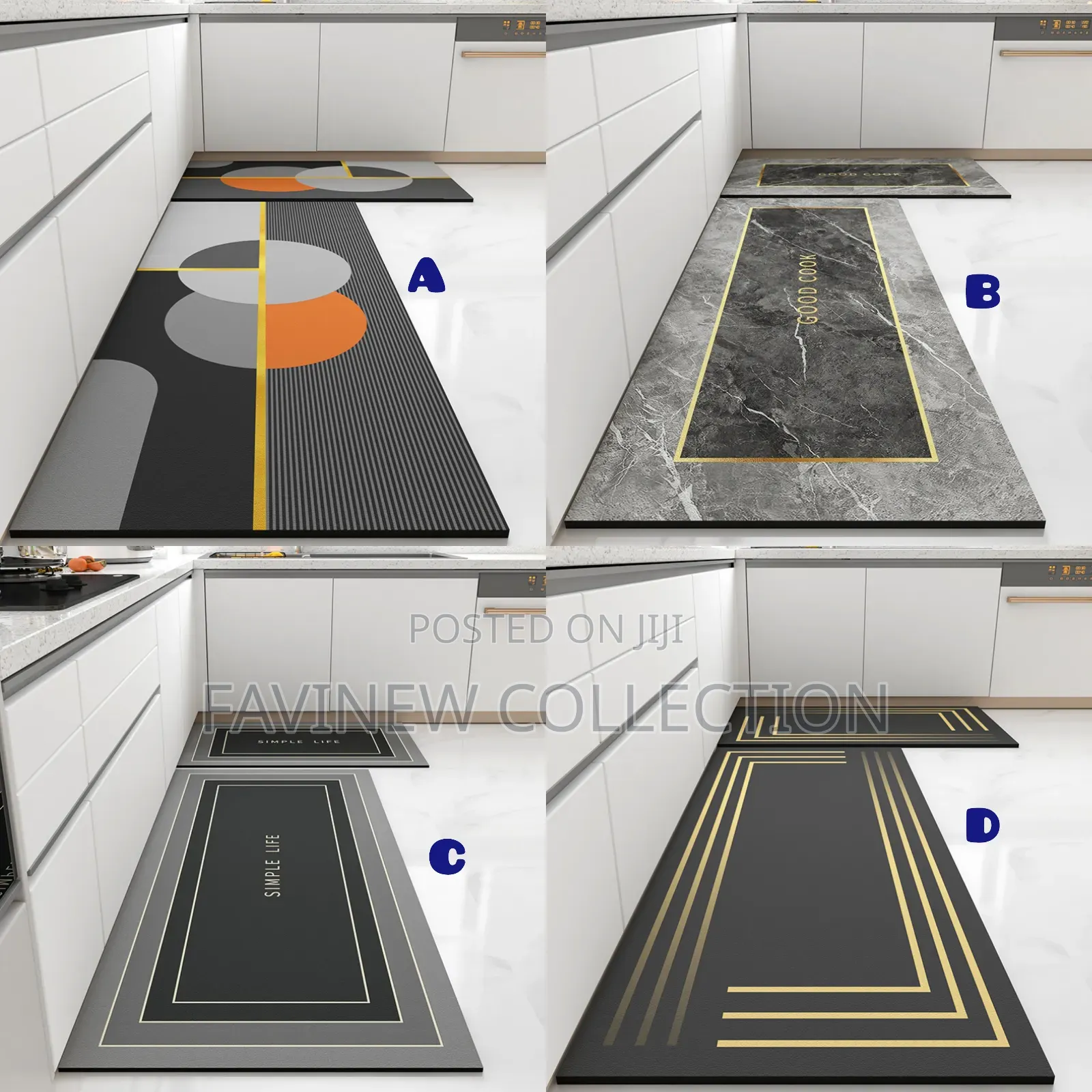2pcs Quality Rubber Kitchen Mats