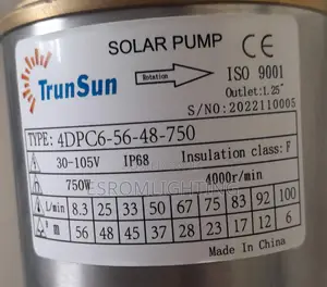 Trunsun 750w Solar Water Pump – Model 4dpc6-56-48-750