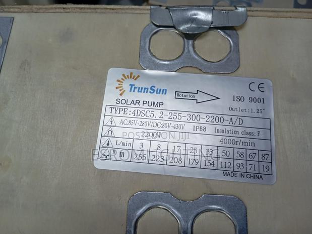 Trunsun 2200w Solar Water Pump - Model 4dsc5.2-255-300-2200-a/D
