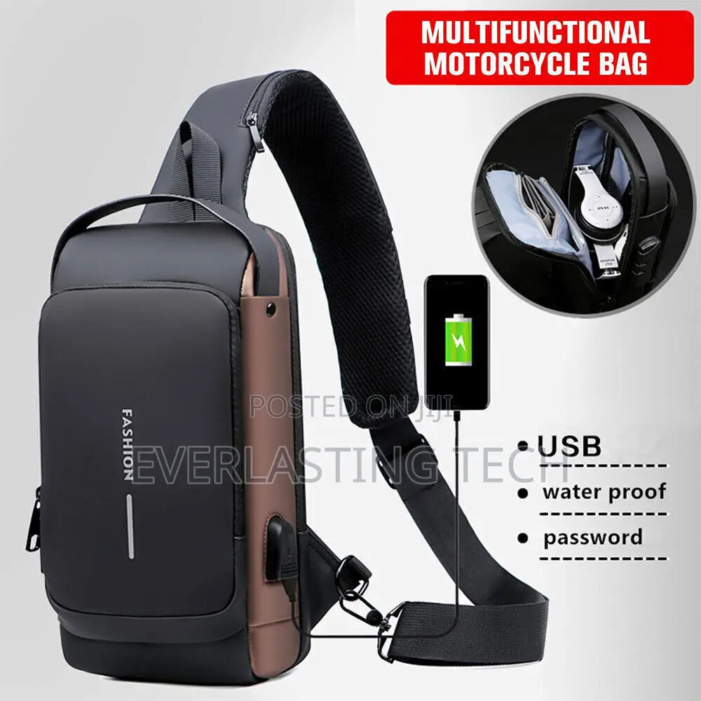Sling Bag Pack With Lock Waterproof Anti-Theft Crossbody Backpack